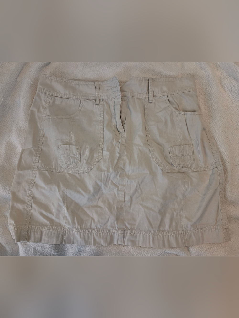 Ann Taylor LOFT Cargo Skirt in Light Beige